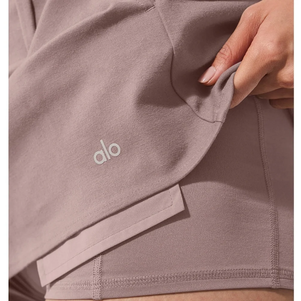 ALO Yoga Mauve Pleated Tennis Skort